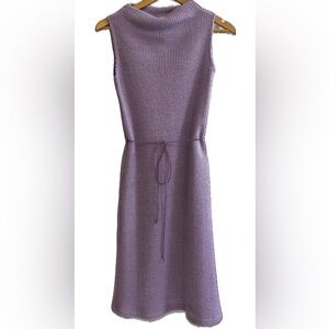 Chic Lavender Knit Midi Dress